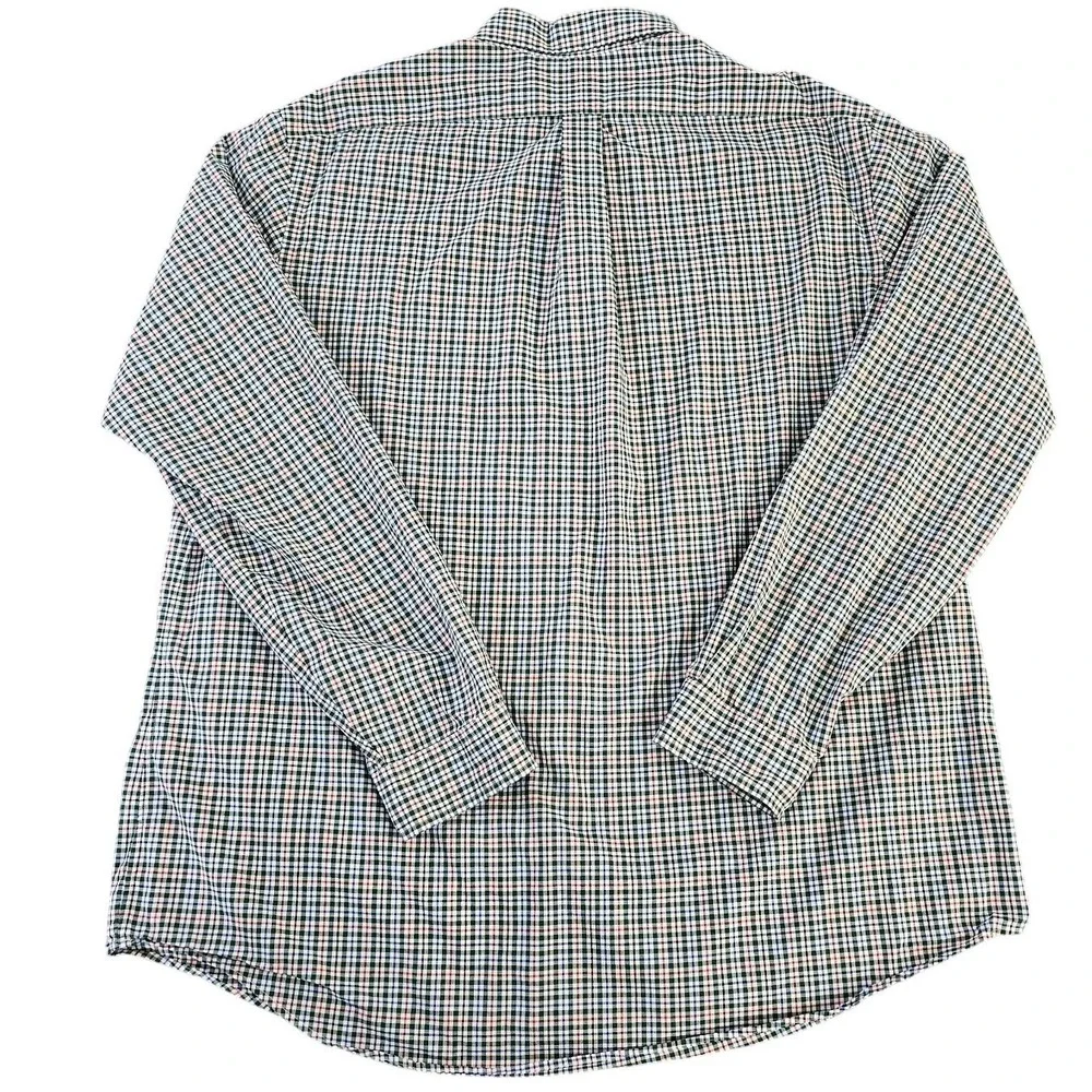 POLO RALPH LAUREN Shirt Men's 2XL Plaid Oxford 100% Cotton Stretch Classic